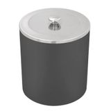 Lixeira com Tampa Inox Preta 5 Litros