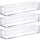 Organizador De Plástico Acrílico 29,2 X 7,3 X 5,45 Cm H1 3 Unidades Plasutil Ref.15448