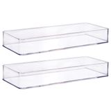 Organizador De Plástico Acrílico 36,5 X 14,6 X 5,45 Cm H1 2 Unidades Plasutil Ref.15458