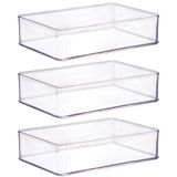 Organizador De Plástico Acrílico 21,9 X 14,6 X 5,45 Cm H1 3 Unidades Plasutil Ref.15450