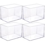 Organizador De Plástico Acrílico 21,9 X 14,6 X 15,75 Cm H3 4 Unidades Plasutil Ref.15532