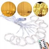 Cortina Luz De Led Fio De Fada 3x3 Usb Bivolt Branco Quente
