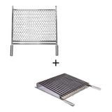 Grelha Argentina Picanheira +grelha Tela Moeda 40x40 De Inox