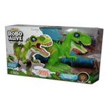 Dinossauro Robô Alive T-rex Anda E Rugi Verde Candide 1113