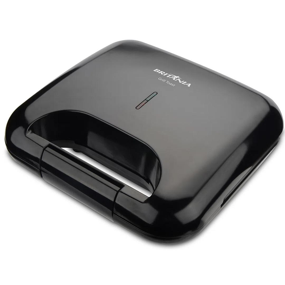 Sanduicheira E Grill Britânia Bgr01p Preto 2 Sanduíches 750w