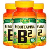 Vitamina B2 (riboflavina)  3x60 Cápsulas  Unilife