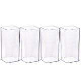 Organizador De Plástico Acrílico 7,3 X 7,3 X 15,75 Cm H3 4 Unidades Plasutil Ref.15508