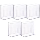 Organizador De Plástico Acrílico 14,6 X 7,3 X 15,75 Cm H3 5 Unidades Plasutil Ref.15513