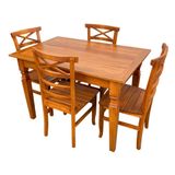 Mesa De Jantar Madeira Maciça 120 X 80 Com 04 Cadeiras Abc Sudeste Rústico