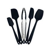 Conjunto Espátulas Pegador Em Silicone Unyhome 5 Peças Preto