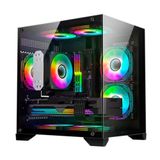 Gabinete Gamer Aquario, Hayom, Gb1790, 4x Fans Rgb, Vidro Temperado, Micro-atx, Mini-itx - Preto