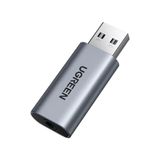 Adaptador Áudio Externo Ugreen Cm383 Usb 2.0 Para 3.5mm