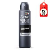 Kit C/12 Dove Invisible Dry Desodorante Aerosol Masculino 89g