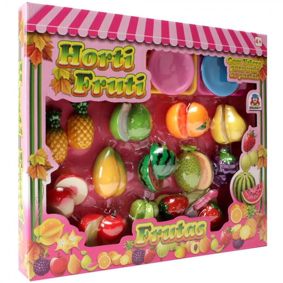 Kit Comidinha Infantil Horti Fruti Frutas Com Corte Braskit