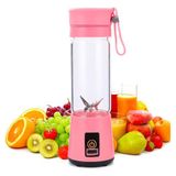 Mini Liquidificador Portátil Rosa Para Academia E Frutas