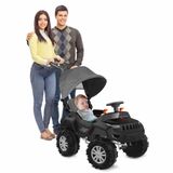 Carrinho De Passeio E Pedal Superjipe Reclinavel Com Capota Preto Bandeirante