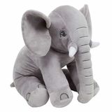 Pelucia Infantil Almofada 65 Cm Elefante Baby G Cinza W U Bichos De Pelucia