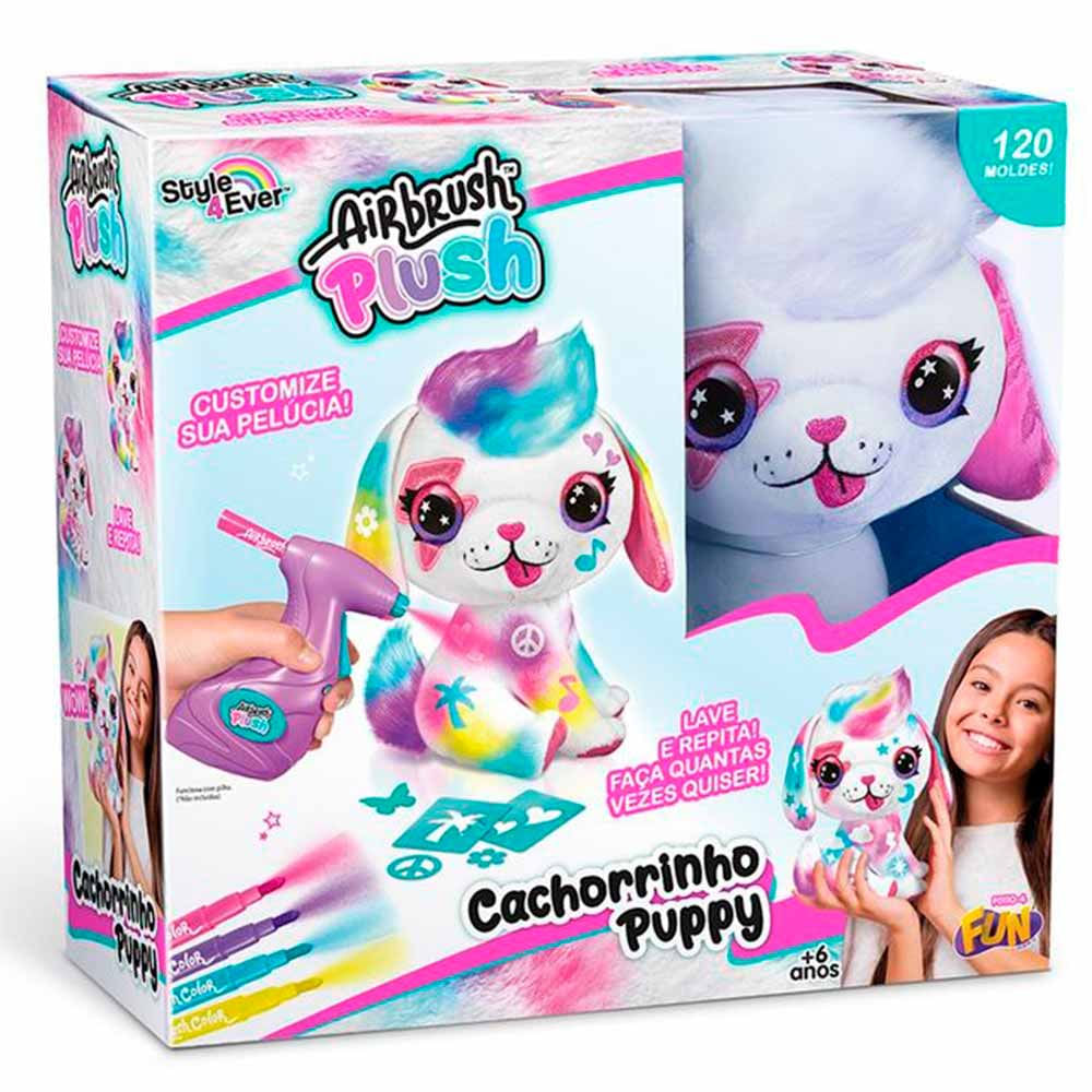 Pelucia De Pintar Style 4 Ever Airbrush Plush Cachorrinho Fun Divirta Se