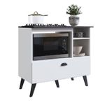 Balcão Com Porta Basculante Forno E Cooktop 4 Bocas Branco