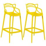 Kit 2 Banquetas Altas Masters Allegra Amarelo Amarelo