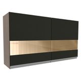 Armário Aéreo Madesa Glamy 2 Portas Com Vidro Rustic Preto
