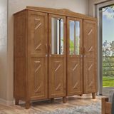 Guarda-roupa Casal 4 Portas Espelhos 3 Gavetas