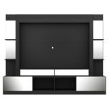 Rack Estante Com Painel Tv 65 E Espelho Oslo Preto Madeirado