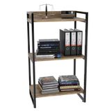 Estante Livreiro Multiuso Prisma Estilo Industrial 60cm 3 Prateleiras C08 Carvalho - Mpozenato