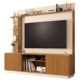 Estante Home Theater Tv Até 65 Pol. Atlanta Cinamomo/off White/ripado - Bechara