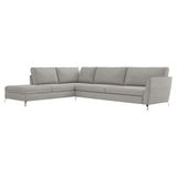 Sofá De Canto Esquerdo 262cm Olívia Suede Cinza Gran Belo