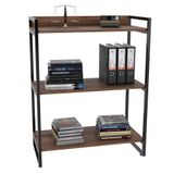 Estante Livreiro Multiuso Prisma Estilo Industrial 80cm 3 Prateleiras C08 Nogal - Mpozenato