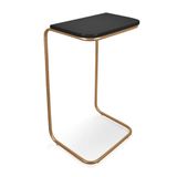 Mesa Lateral Tampo Multiuso P/ Sofá Base Dourado Preto