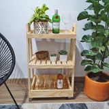 Carrinho Bar Stella 85a X 50l X 35p Madeira De Pinus Natural