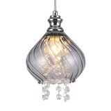 Lustre Pendente Taschibra Jelly Cristal Fumê E14 Bivolt