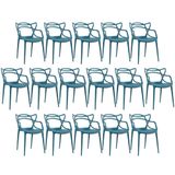 Kit - 16 X Cadeiras Masters Allegra - Turquesa