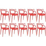 Kit - 10 X Cadeiras Masters Allegra - Vermelho