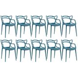 Kit - 10 X Cadeiras Masters Allegra - Turquesa