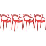 Kit - 4 X Cadeiras Masters Allegra - Vermelho