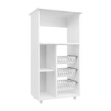 Armário Para Micro-ondas Com Fruteira Gisele 1 Pt Branco