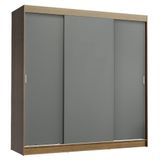 Guarda-roupa Casal Madesa Reno 3 Portas Correr Rustic Cinza