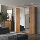 Guarda-roupa Casal C/ Espelho Demartez D43012k Attore 4 Portas