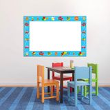 Lousa Quadro Branco Em Pvc Infantil 62x40 Cm - Azul - Ref 08