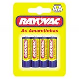 Pilha Rayovac As Amarelinhas L6 Aa Pequena com 4 1,5v