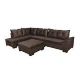 Sofá De Canto 5 Lugares Com Chaise Esquerdo Itapema Suede Café