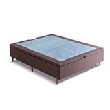 Base Para Cama Box Casal Sommier Com Baú (30x138x188) Marrom