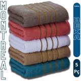 Kit 5 Toalhas De Banho Grossas Banhão 70 X 140 Montreal Beka Alta Absorção