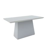 Mesa de Jantar Retangular com Tampo de Vidro Bárbara Off White 160 cm