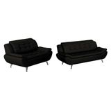 Conjunto Sofá 2 E 3 Lugares New Passion Preto