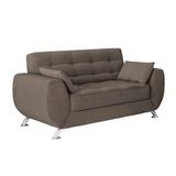 Sofá 2 Lugares Larissa Suede Castanho