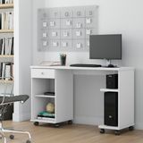 Mesa para Computador 1 Gaveta com Nichos Million Patrimar Branco